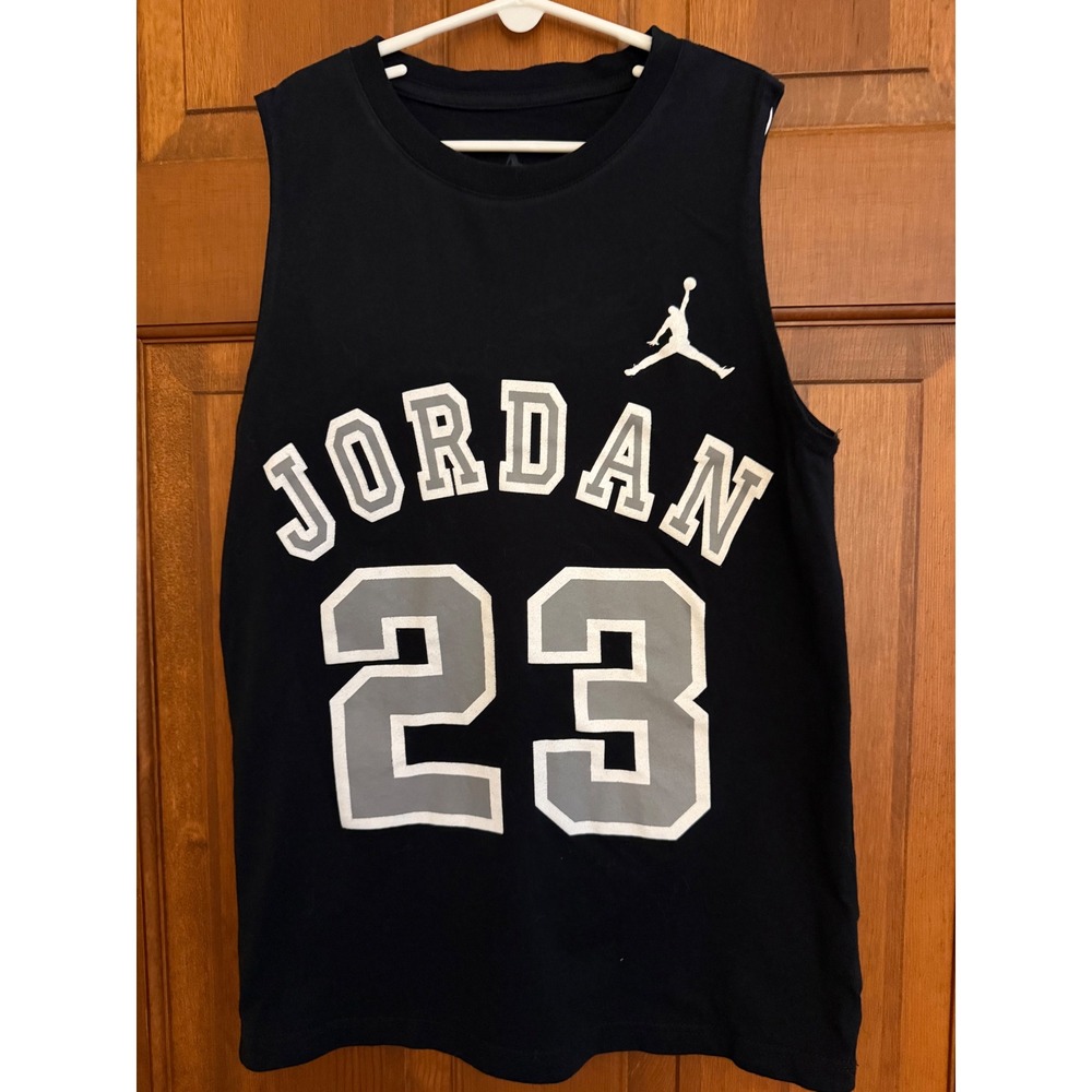 Jordan 23 Boys‎ Sleeveless Jumpman Basketball Tank Top Size L (12-13 yr) Black